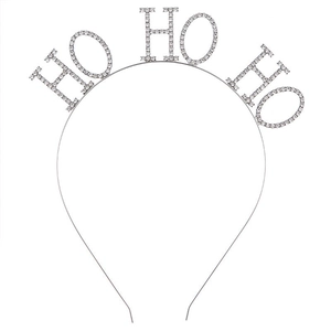 Serre-tête de Noël Alliage Strass HOHOHO Merry Christmas Accessoires Cheveux pour Fête de Vacances Femme Filles Coiffe