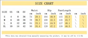 Detailed size chart for retro mid-waist straight jeans with S to XL measurements