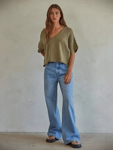 High Waisted Wide Leg Jeans For Women Cotton Distressed Washed Straight Denim Pants Streetwear Fashion Light Blue