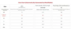 Guide des tailles pour shorts en jean femme incluant taille, longueur et hanches de XS à XXL
