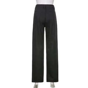 Men's retro black bone print sweatpants with wide leg and cuffed ankles in 23SS style
