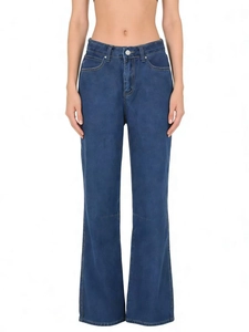 High Waist Wide Leg Jeans Für Damen Gewaschener Denim Retro Lässige Lockere Gerade Lange Hose Blau Streetwear