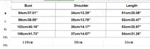 Detailed size chart for women's slim fit denim vest from size M to 3XL with measurements