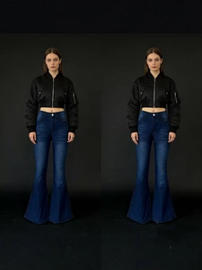Women's High Waist Flare Jeans Retro Washed Denim Bell Bottom Pants Casual Slim Fit Stretch Denim Trousers For Women