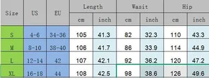 Guide des tailles pour salopette en jean femme avec mesures du S au XL en cm et pouces