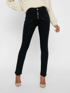 Fashionable high waist black skinny jeans with five-button fly for women slim fit