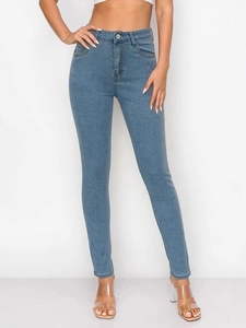 Women's High Waist Skinny Jeans Stretchy Cotton Denim Pants Slim Fit Washed Long Trousers For Lady Elegant Commute Casual