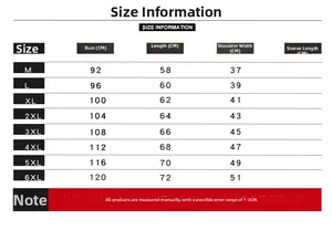 Detailed size chart for men's denim vest showing chest and length measurements in CM