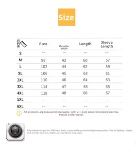 Size chart for men's denim jacket showing chest, shoulder, and sleeve measurements