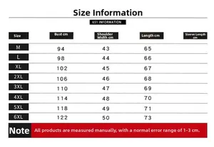 Detailed size chart for men's denim vest featuring chest and shoulder measurements