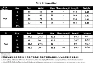 Size chart showing bust, waist, and hip measurements for the sleeveless evening dress