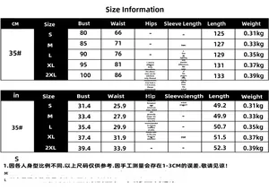 Detailed size chart in CM and IN for ruffled sleeve maxi dress ranging from S to 2XL