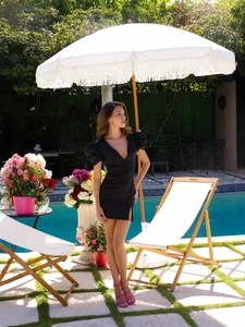 Women Sexy Deep V-Neck Puff Sleeve Bodycon Mini Dress Elegant Ruched Backless Side Slit Party Club Dress Slim Fit Evening Wear