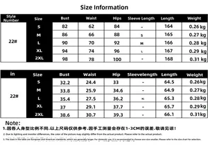 Detailed size chart for elegant evening dress showing metric and imperial measurements