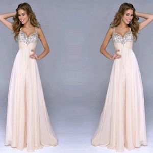 Elegante Abito da Sera Donna Scollo a V Senza Maniche con Paillettes e Strass in Chiffon Maxi Vita Alta Slim Prom Gown Festa Matrimonio Rosa