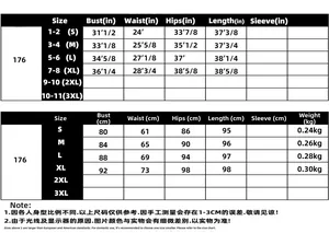 Detailed size chart for bodycon evening dress showing bust waist and hip measurements