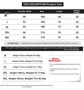 Detailed size chart for men's Hawaiian floral shirt featuring M to 3XL measurements
