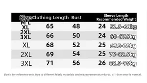 Detaillierte Größentabelle für gestreifte Herren Strickshirts mit Maßen für Länge und Brust