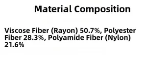 Détails de la composition du tissu en viscose polyester et polyamide durable
