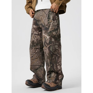Pantaloni Cargo Mimetici Men's American Streetwear Vestibilità Ampia Multi Tasca Dritti Casual Outdoor in Misto Cotone