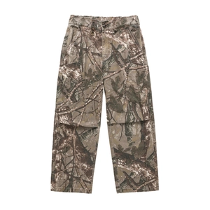 Pantaloni cargo mimetici da uomo stile street con ampie tasche laterali e gamba dritta