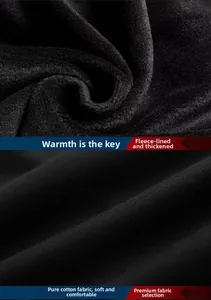 Detail of premium black cotton fabric with soft fleece lining for thermal hoodies