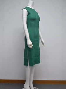 Robe bandage sexy sans manches vert foncé avec découpes pour soirées et événements chics