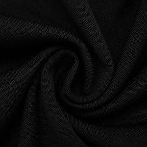 Close-up of black elegant dress fabric texture with soft drapes and woven structure