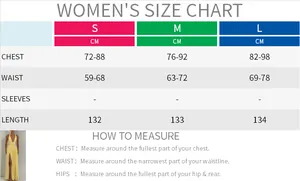 Detailed women's size chart for sleeveless halter V-neck maxi dress in cm with measurements