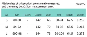 Detailed size chart for women's leopard print halter top and skirt set in S, M, L