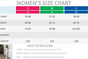 Tableau des tailles pour combinaison dos nu femme avec mesures poitrine, taille et hanches