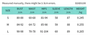 Detailed size chart for polka dot mesh dress including bust, waist, and hips measurements