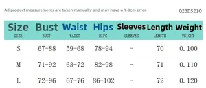 Size chart for halter neck denim print backless mini dress with bust and waist measurements