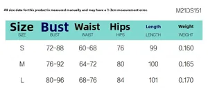 Size chart showing bust, waist, and length measurements for the sleeveless mesh dress