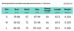 Size guide table for strapless leather mini dress with bust, waist and hip measurements