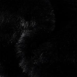 Close-up of premium black faux fur texture on the dress collar with soft plush details