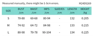 Detailed size guide table for slim fit sleeveless maxi dress with split hem details