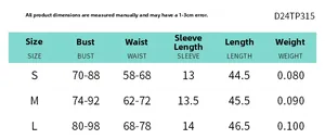 Size chart for casual backless short sleeve crop top with bust and length in cm