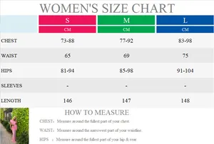 Detailed size chart for women's elegant sleeveless solid color long maxi dress