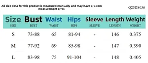Size chart for stylish sleeveless maxi dress showing measurements for S, M, and L sizes