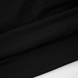 Detailed close-up of black ribbed knit fabric texture on this off-shoulder dress