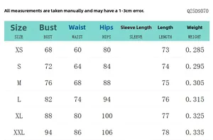 Size chart for women's slim fit dress showing measurements from XS to XXL for bust and waist