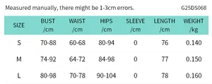 Detailed size chart for lace sleeveless dress showing measurements for S, M, and L sizes