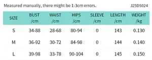 Size chart for summer lace backless bodycon dress with bust waist and length measurements