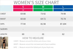 Detailed size chart for the women's strapless backless bodycon dress showing S M L
