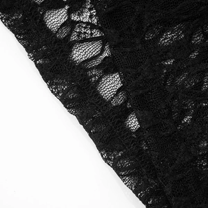 Detailaufnahme der feinen schwarzen Blütenspitze und der präzisen Saumverarbeitung