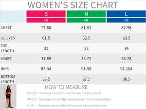 Detailed size chart for lace mesh long sleeve top and mini skirt set in S, M, L