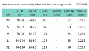 Size chart for women's PU leather bustier dress showing XS to XL measurements in cm