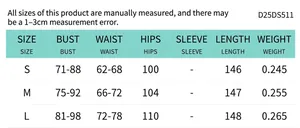 Size chart for square neck sleeveless slim maxi dress with bust waist and hip measurements