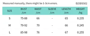 Detailed size chart for solid color strapless sleeveless dress with ruffle hem measurements